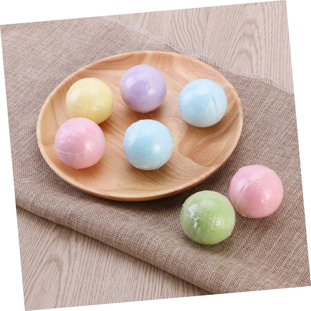 MERRYHAPY 8Pcs round Bathing Balls Natural Ingredients for Relaxing Bath Experience Mixed Colors for Men and Women Moisturizing and Skin-Cleansing Benefits image number 4