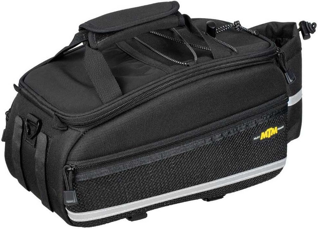 Topeak MTM Multi Mount Trunkbag EX, Water Resistant Cycle Trunk Bag with Expandable Pannier Sides to Fit Klickfix/Racktime Snapit or MIK Adapter Pannier Racks, Black
