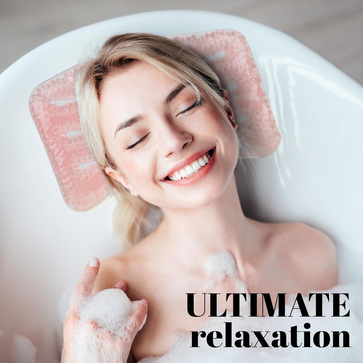 Expressions Spa Pillow with Glitter Gel - 1Pc Cooling Spa Pillow for Bathtub and Hot Tub Relaxation | Luxury Bath Products & Spa Accessories for Women image number 3
