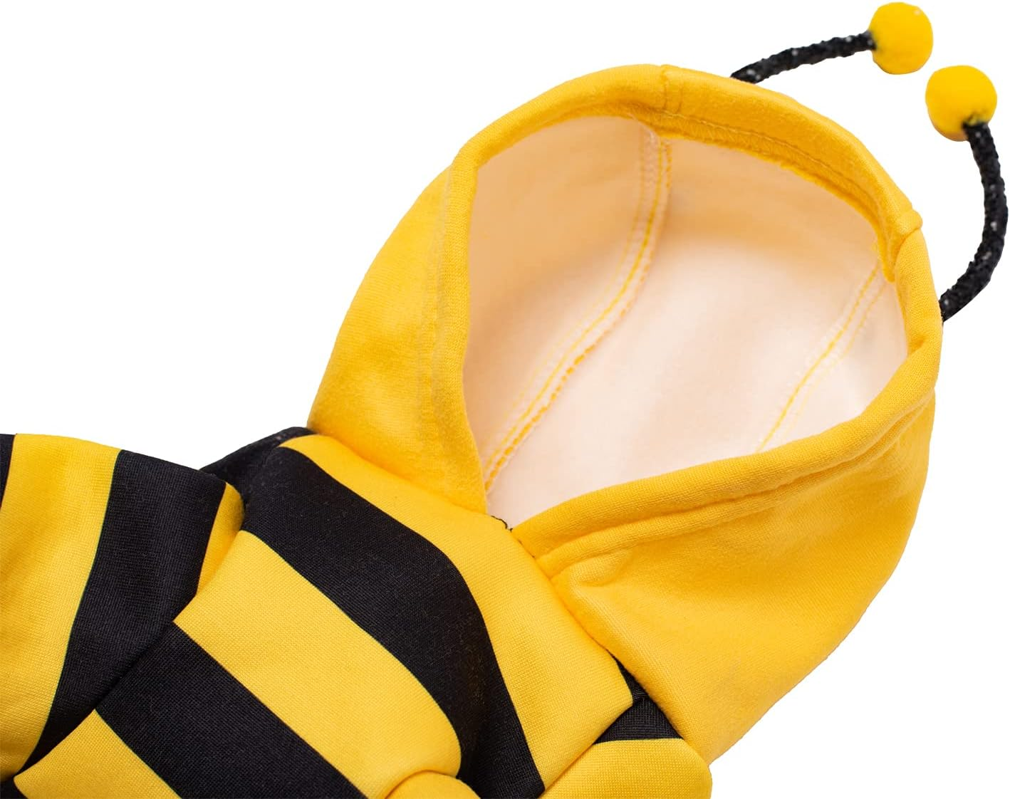 Catmama Pet Clothes Bee Costume Yellow and Black Hooded Sweatshirt Cute Warm Jacket-L