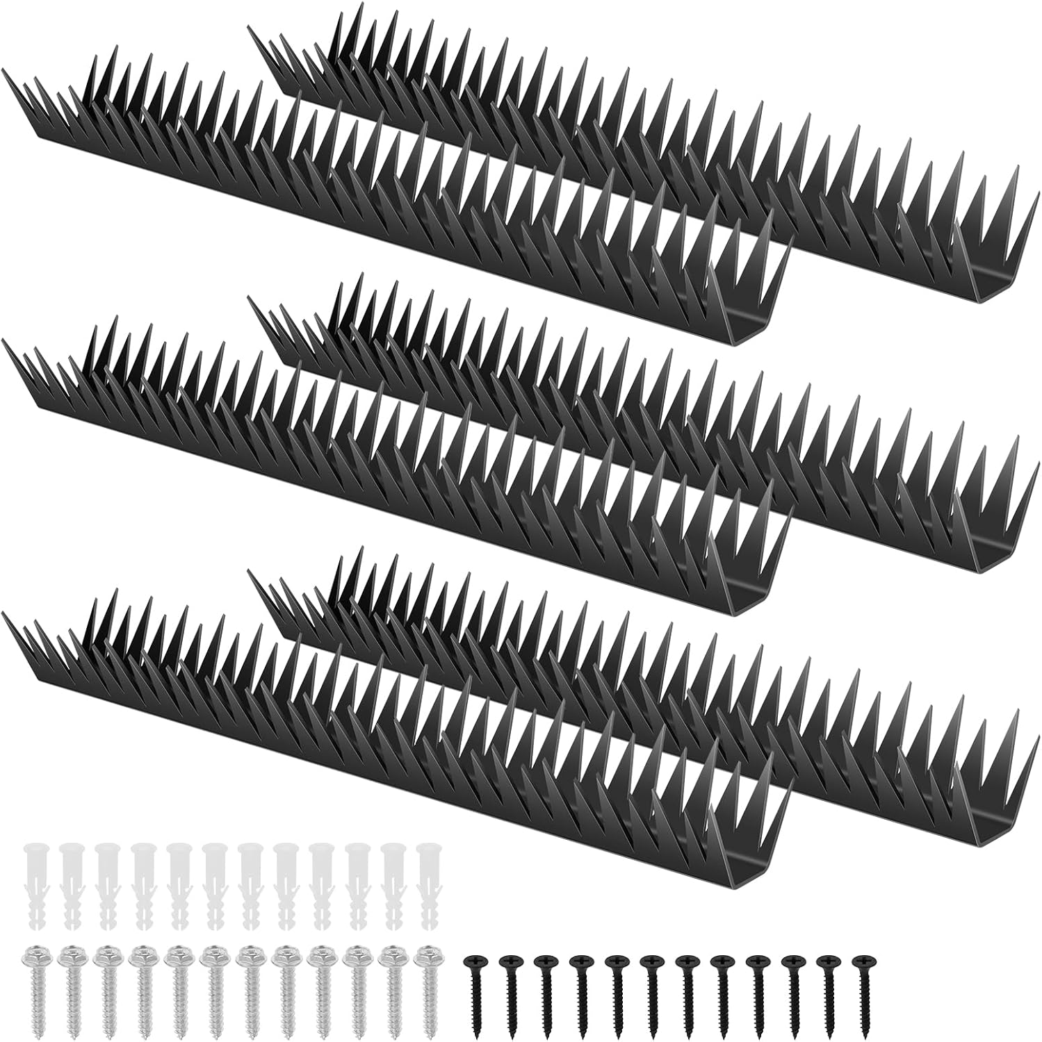 6Pcs Fence Spikes Metal Climb Security Spikes Heavy Duty Outdoor Walls Intruder Device Easy to Install for Fence Roofs Wall Home(Black) image number 6