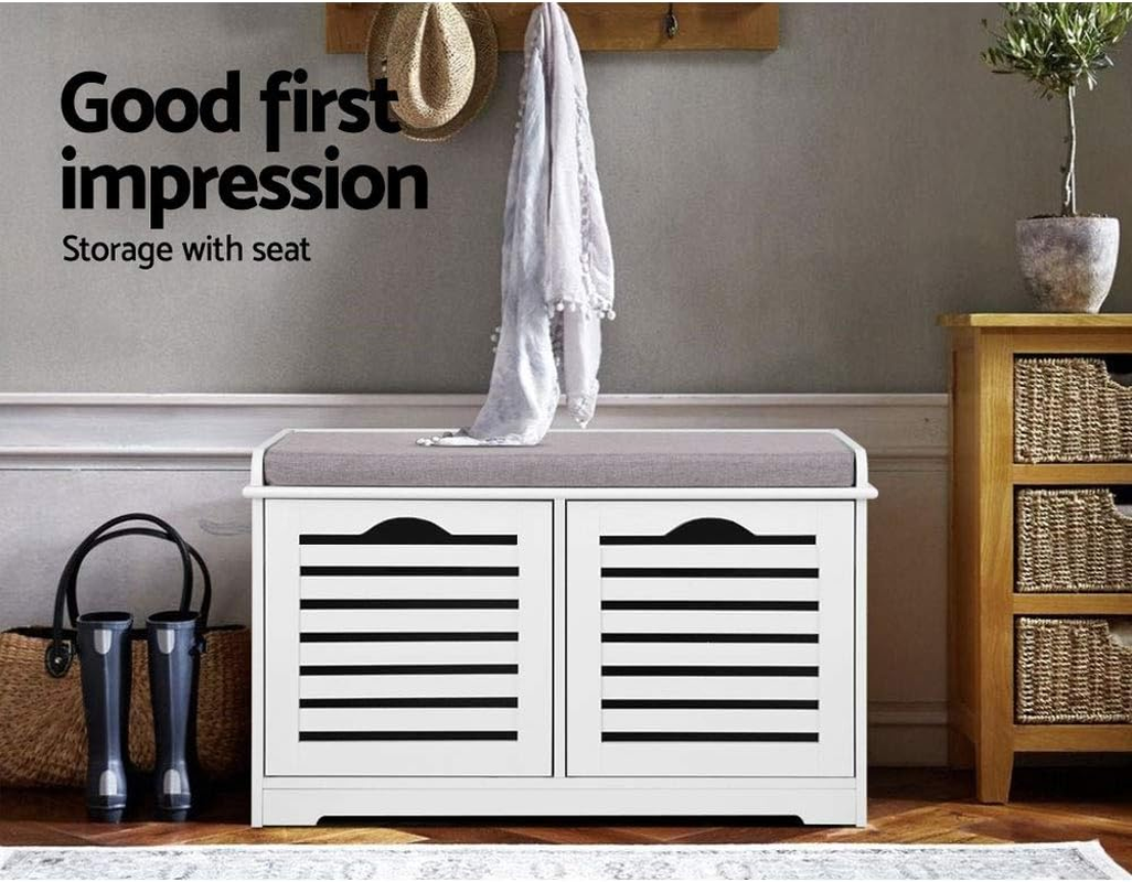 Artiss Shoe Rack Storage Cabinet Bench Box Drawers Organiser Shoes Shelf Drawer White Cupboard Hallway Home Decor Bedroom Furniture Display Wardrobe Sturdy Construction image number 4