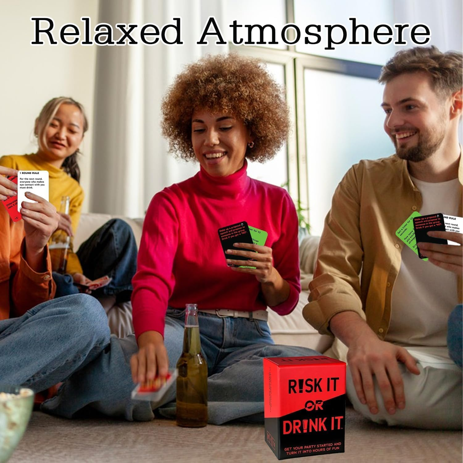 Drinking Games, Games for Adults | Risk It or Drink It | Fun Drinking Card Game Dares, Decisions, and Drinks Interactive Challenges Great for Games Nights, Parties, Hen & Stag Nights, Students & More image number 1