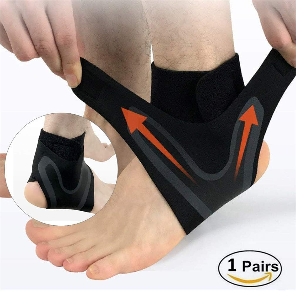 Ankle Support Brace, Adjustable Ankle Strain Protectors Strap, against Sprains Arthritis Compression Wrap Stabilizer, Pain Relief Foot Sleeve for Running Basketball Soccer Sports Injuries Recovery image number 2