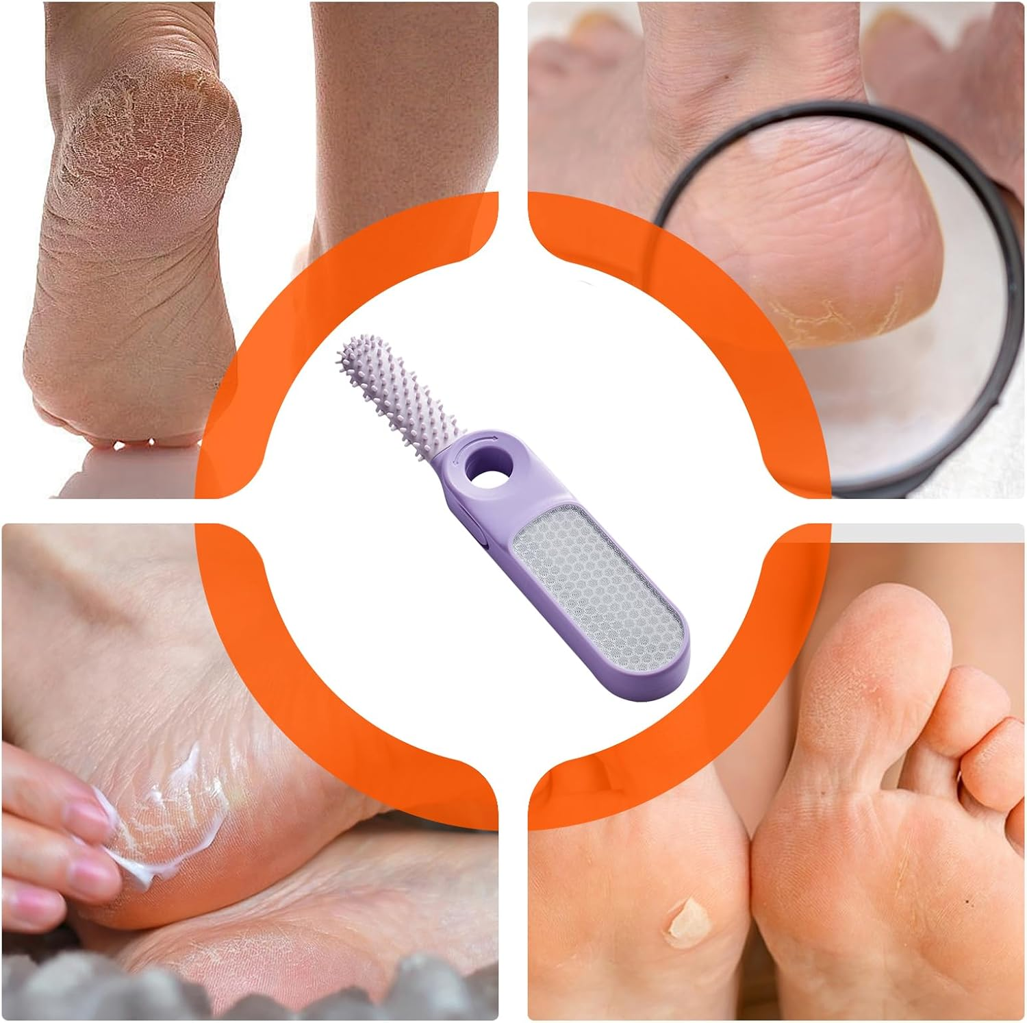 Foot Callus Remover | Pedicure Grinder Tool | Multipurpose Dead Skin Callus Remover for Daily Maintenance Pedicure Spa Travel Home Adults Seniors - Purple image number 2