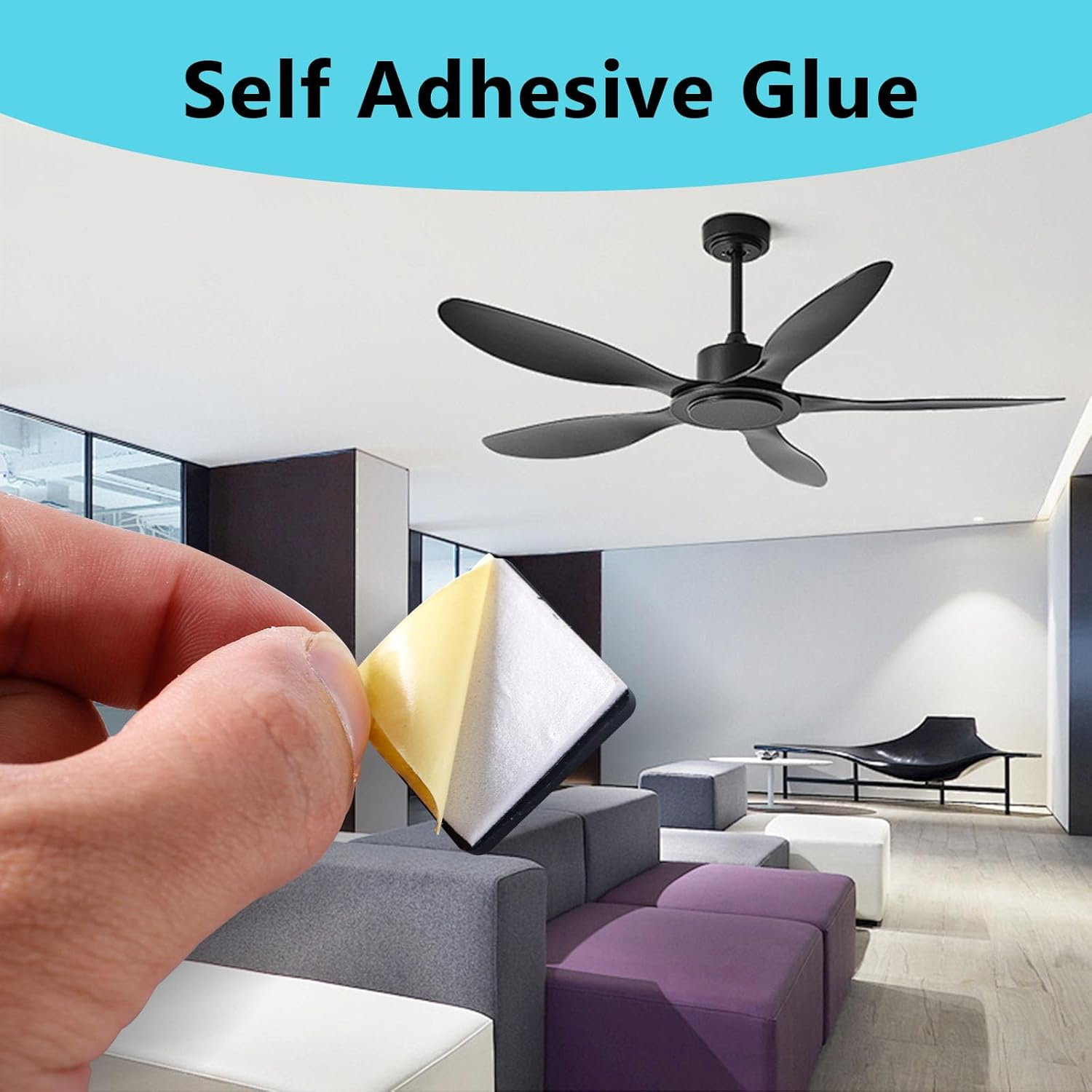 29 PCS Ceiling Fan Blade Balancing Kit, 8 Sets High Calibration Fan Blade Balance Kit Including 8 Pcs Resilient Fan Balance Clips and 21 Pcs Metal Self-Adhesive (Gold) image number 5