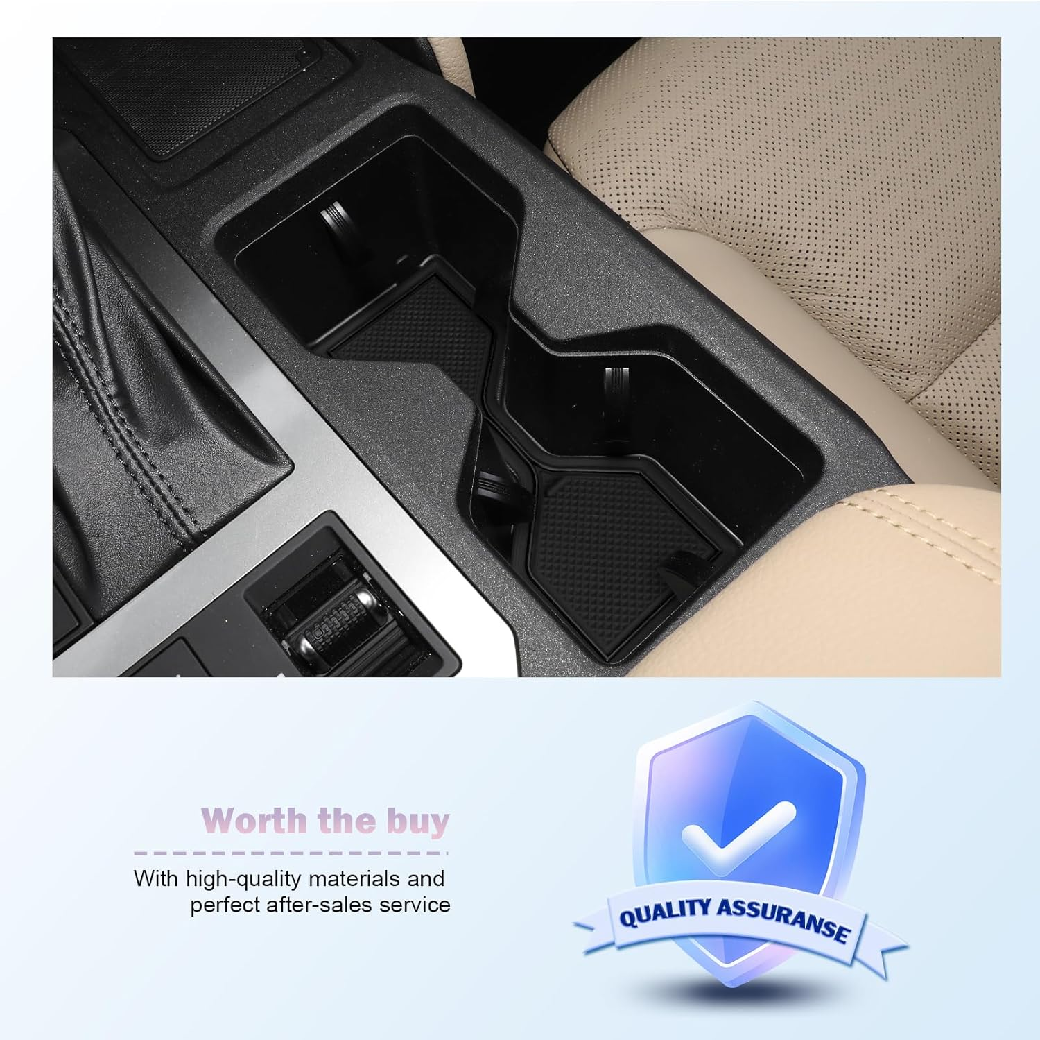 LUWU 18PCS Black Custom Fit Car Interior Liners Fits 2024-2025 Land Cruiser Prado LC250 Land Cruiser 250 Accessories, Anti-Dust Cup Holder Inserts & Door Pocket Mats image number 4