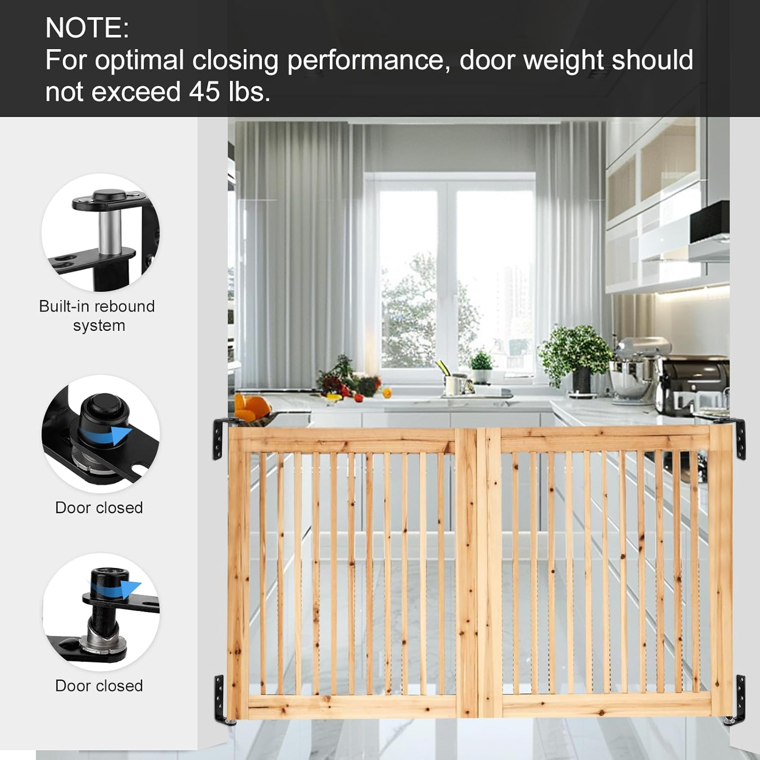 Saloon Door Hinges, Stainless Steel Hinges for Double Hinged Doors 180 Degree Rotation Multiple Uses Door Hinges Hardware Accessories for Bar Cafeteria Saloon Supplies