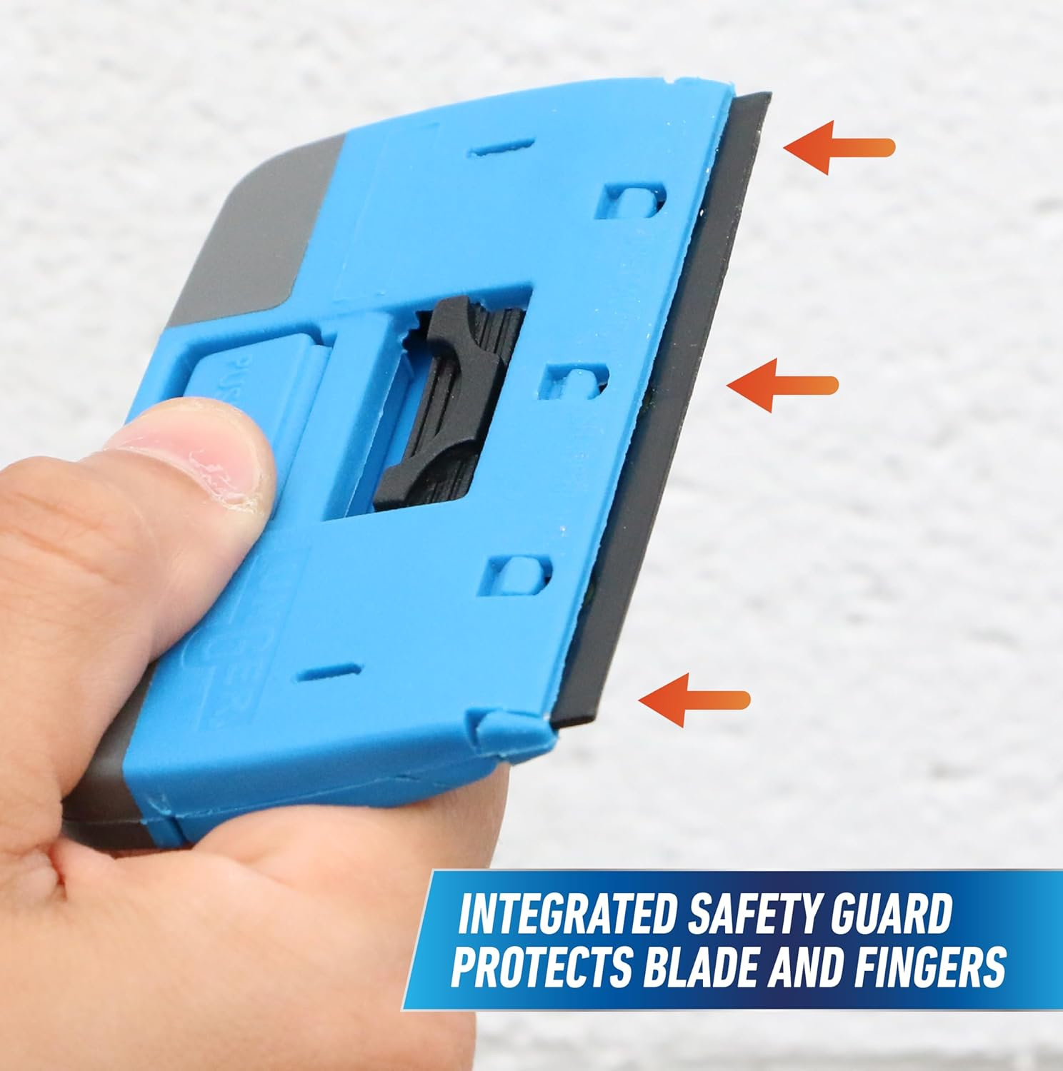 Unger Professional Window and Glass Scraper with Retractable Safety Guard, 4" image number 3