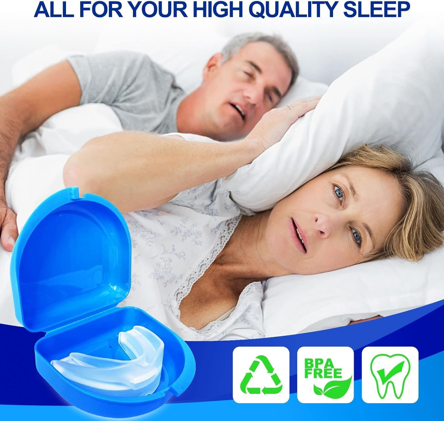 LGLAU Anti-Snoring Mouth Guard, Anti-Snoring Mouthpiece, Comfortable Anti-Snoring Devices for Men/Women a Better Night'S Sleep image number 4