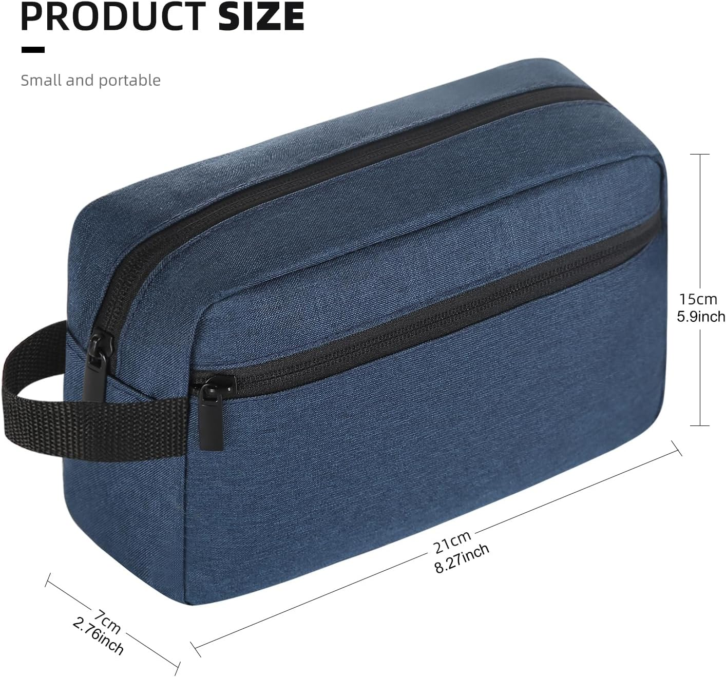 Icramsy Travel Toiletry Bag Toiletry Bag for Women Men Hanging Cosmetic Bag Travel Accessories for Women Men, Navy Blue, Modern - Blue image number 3
