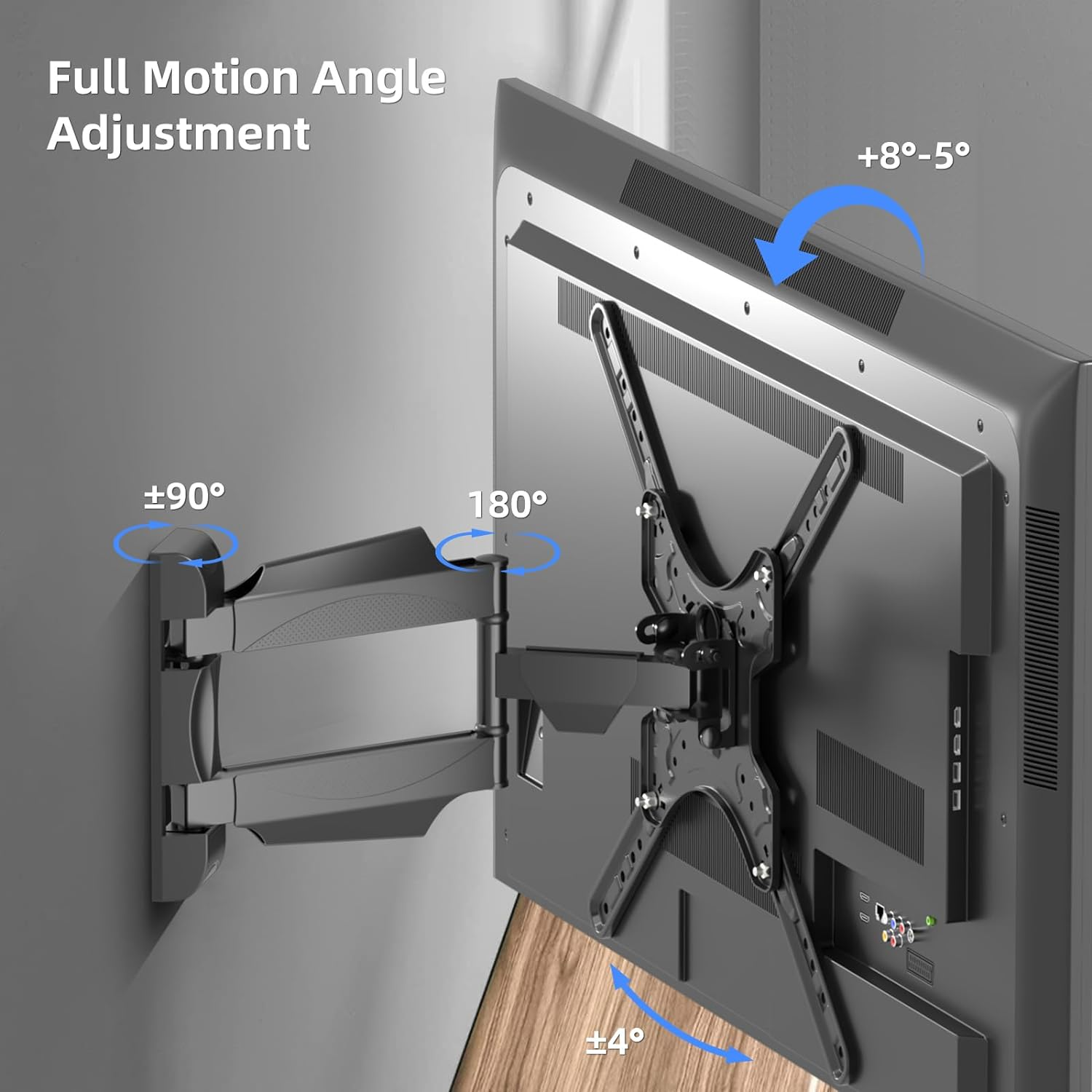 Suptek Adjustable TV Wall Mount Swivel and Tilt TV Arm Bracket for Most 32-55 Inch LED, LCD Monitor and Plasma Tvs up to 70Lbs VESA up to 400X400Mm (MAFD-L400)