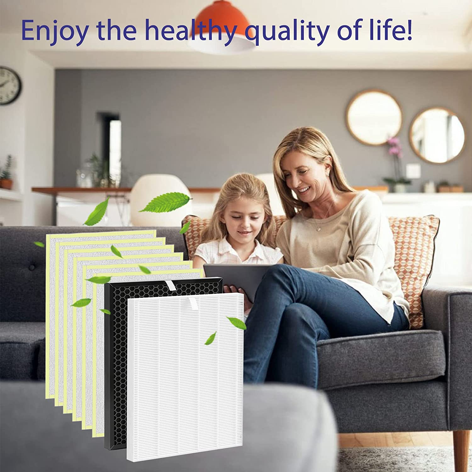 Zero Pro 5 Stage Replacement Filter Set Compatible with Winix Australia Zero+ PRO 5-Stage Air Purifier (AUS-1250AZPU), 2 True HEPA Filter & Carbon Filter, plus 12 Pet Filter image number 2