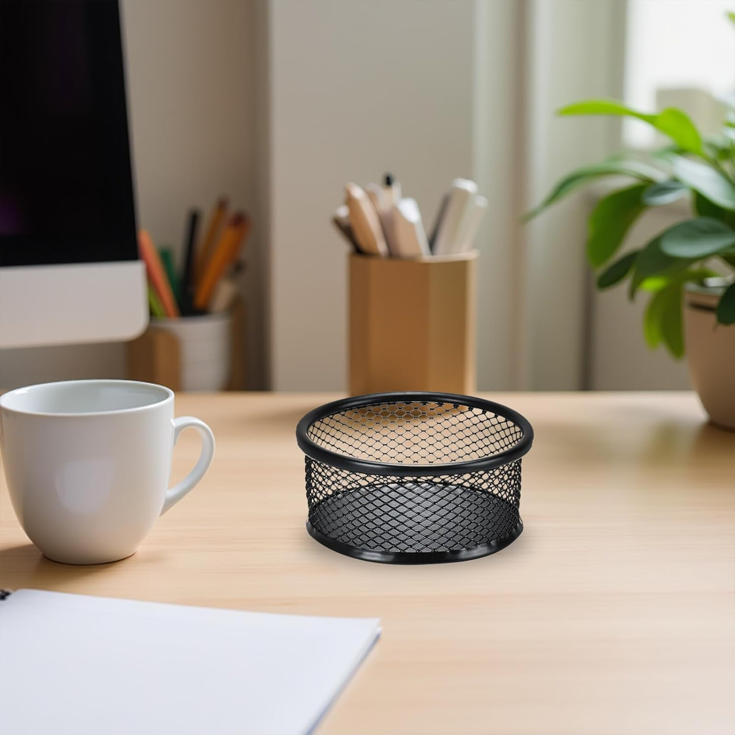 STOBAZA Paperclip Storage Mesh Container Desktop Multi-Purpose Storage Holder Versatile Pen Holder Office image number 2