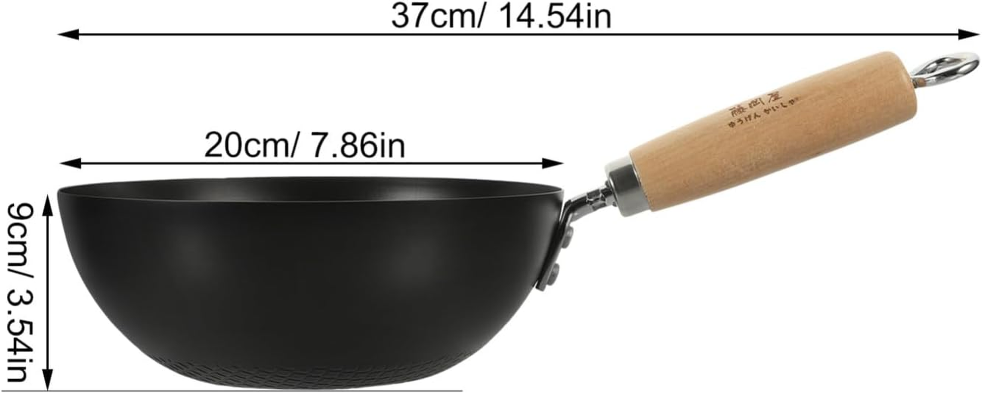 UPKOCH Cast Iron Wok Carbon Small Wok Pan Chinese Woks and Stir Fry Pans Chinese Wok with round Bottom Wok Chinese Japanese Woks Stainless Steel Wok Pan, KWDFP44P909199KO150J image number 5