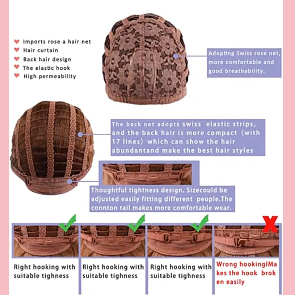 AUBWIG Short Bob Reddish Brown Straight Hair Wigs Shoulder Length Straight Side Bangs Synthetic Fibre Heat Resistant Hair for Women (Red-Brown) image number 1