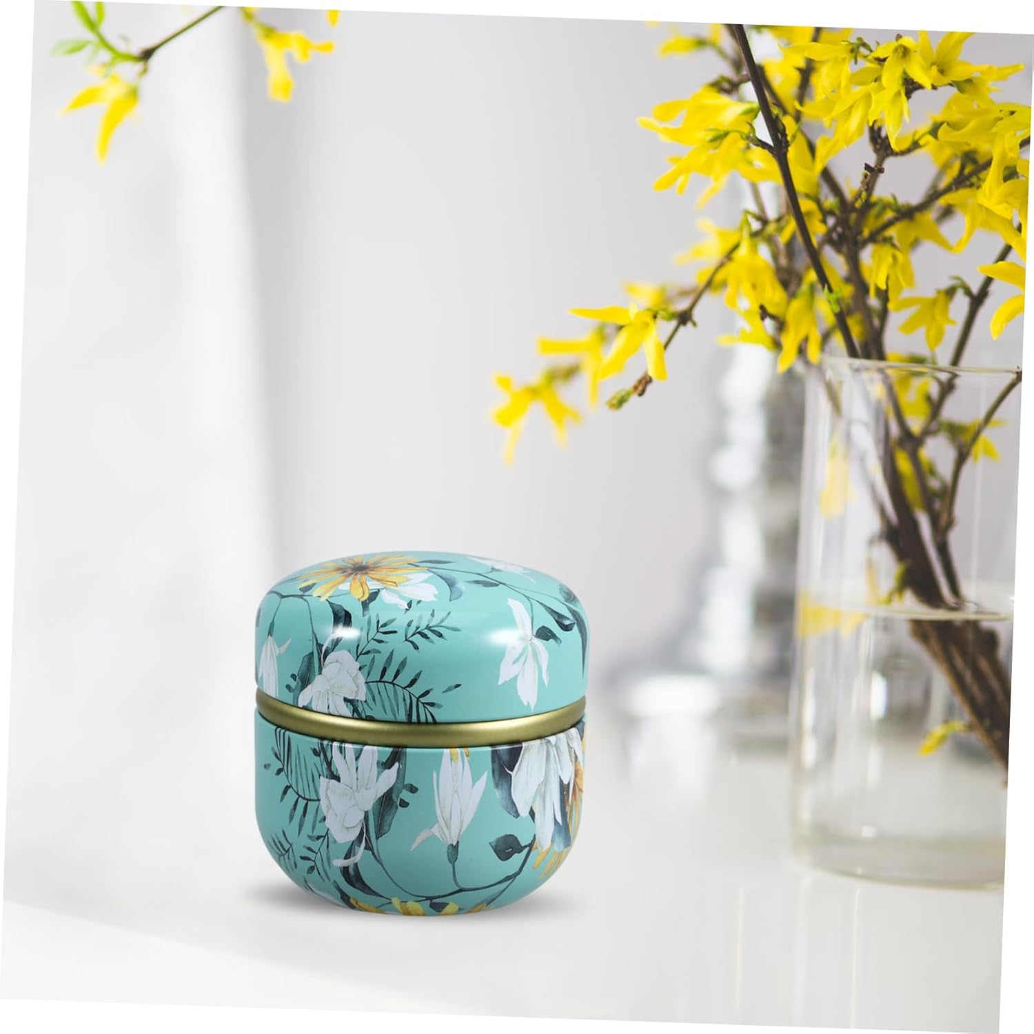 NAMOARLY 4Pcs Vintage Tea Storage Containers Mini Portable Sealed Iron Canisters Lid for Travel and Home Tea Preservation image number 5