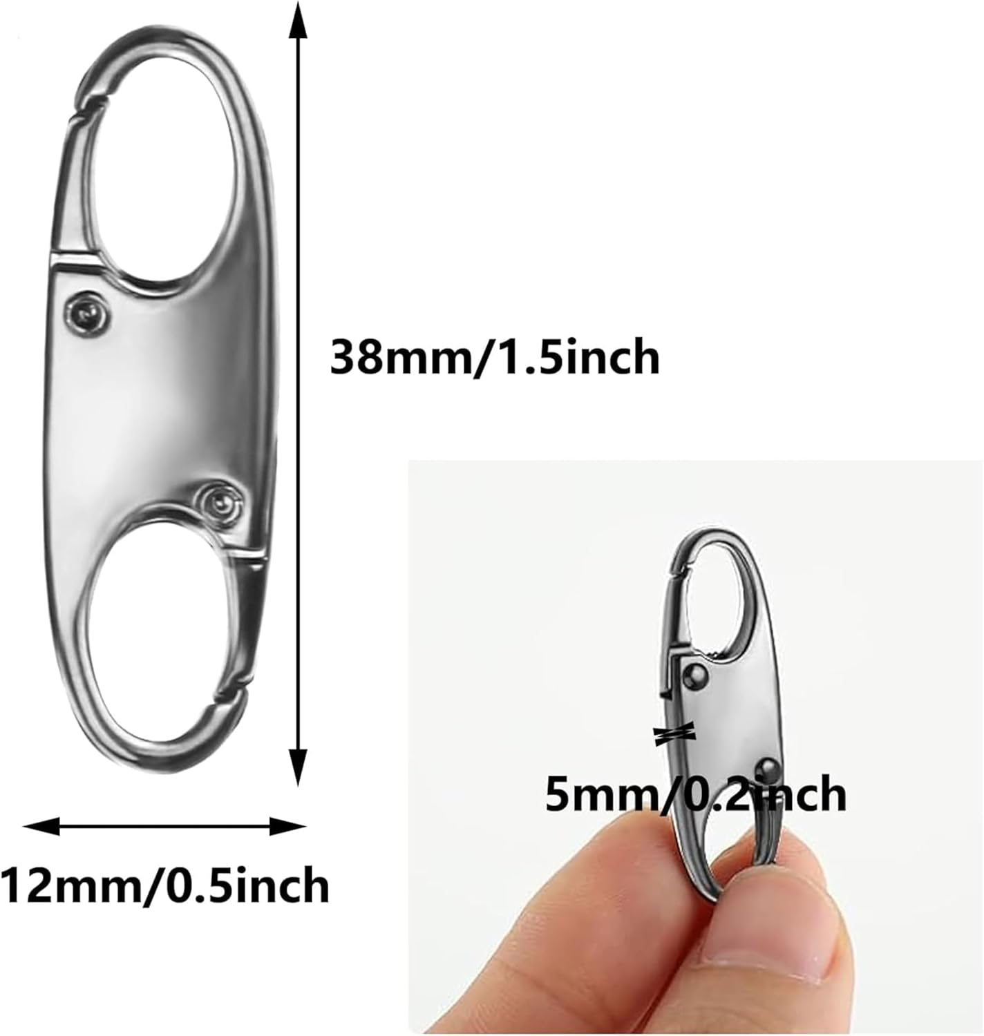 6Pcs Zipper Pull Replacement, Zipper Clip Theft Deterrent,Premium Zipper Lock,Upgraded Zipper Pull,Theft Deterrent Dual Opening S Shaped Carabiner for Backpacks Traveling Camping Suitcases image number 3