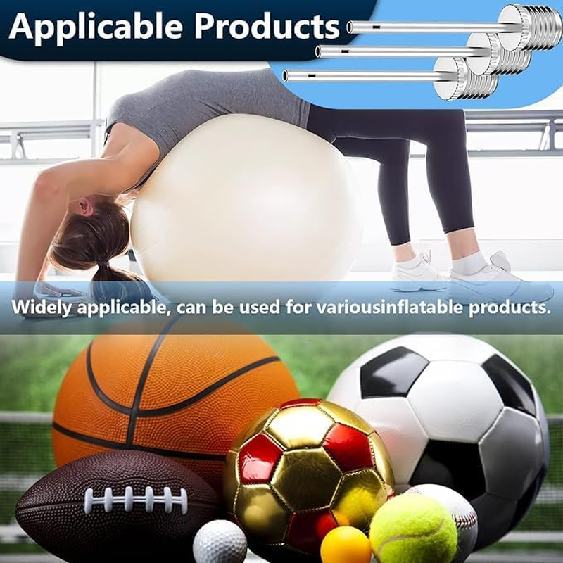 Metal Ball Pump Needle Set, Silver Ball Inflator Needle, Air Pump Needle, Ball Pump Inflation Needle for Football Basketball Netball Rugby Soccer Volleyball Handball(Silver) image number 6