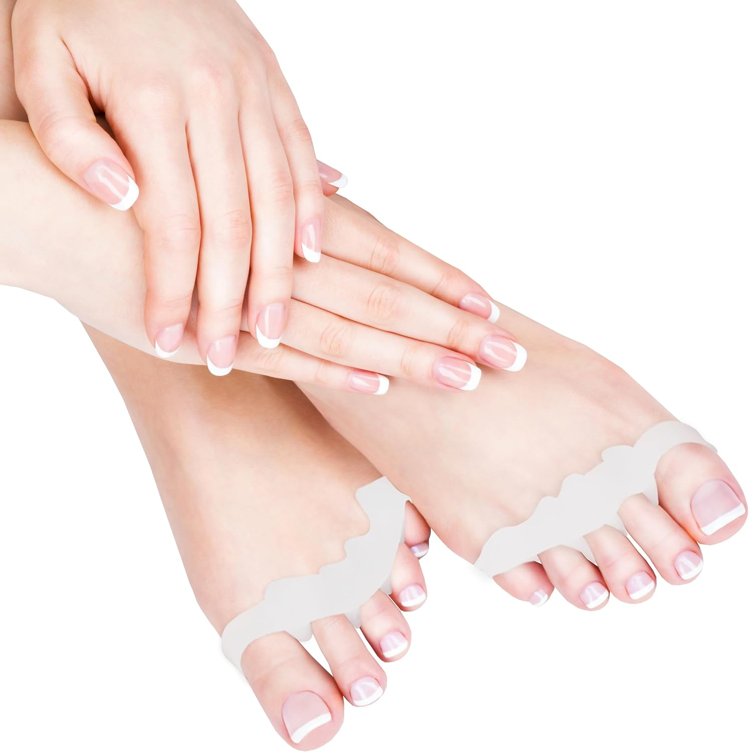 Toe Separator Set with Gel Silicone for Bunions, Yoga, Pedicures, and Pain Relief in Men and Women. Comfort and Corrective Support for Overlapping Toes, Perfect for Rehabilitation and Enhancing Foot Care (3 Pair ( White )) image number 2