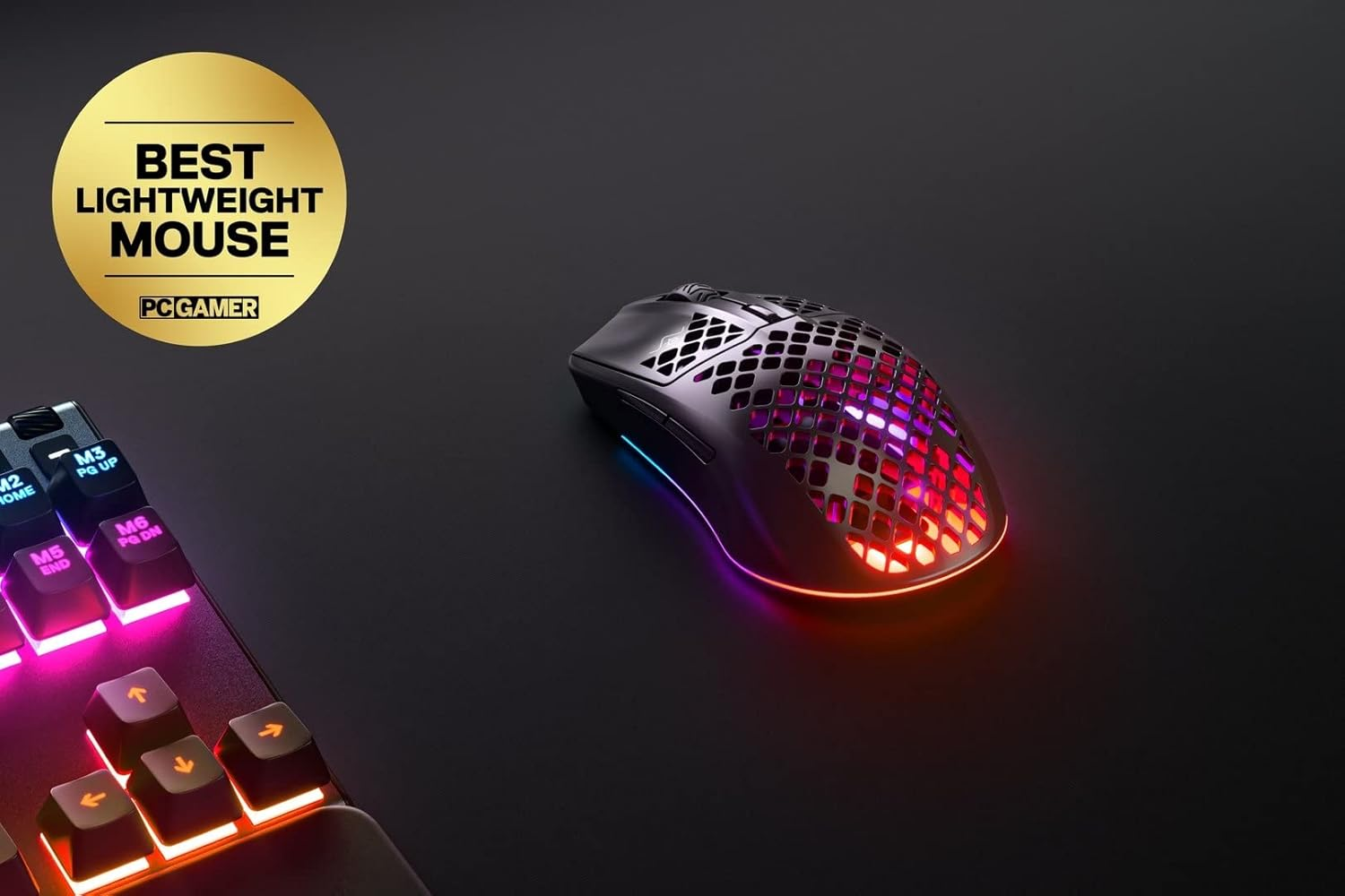 Steelseries Aerox 3 Wireless Onyx 6-Button 68G Gaming Mouse - 180 Hours Lag-Free - Fast-Charging 15Mins > 40 Hours - IP54 Water Resistant - 18K CPI Optical Sensor - Prism 3-Zone RGB Illumination image number 7