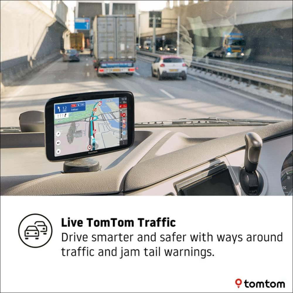 Tomtom Truck Sat Nav GO Expert, 7 Inch HD Screen, with Custom Large Vehicle Routing and Pois, Traffic Congestion Thanks to Tomtom Traffic, World Maps, Live Restriction Warnings, Quick Updates via Wifi image number 1