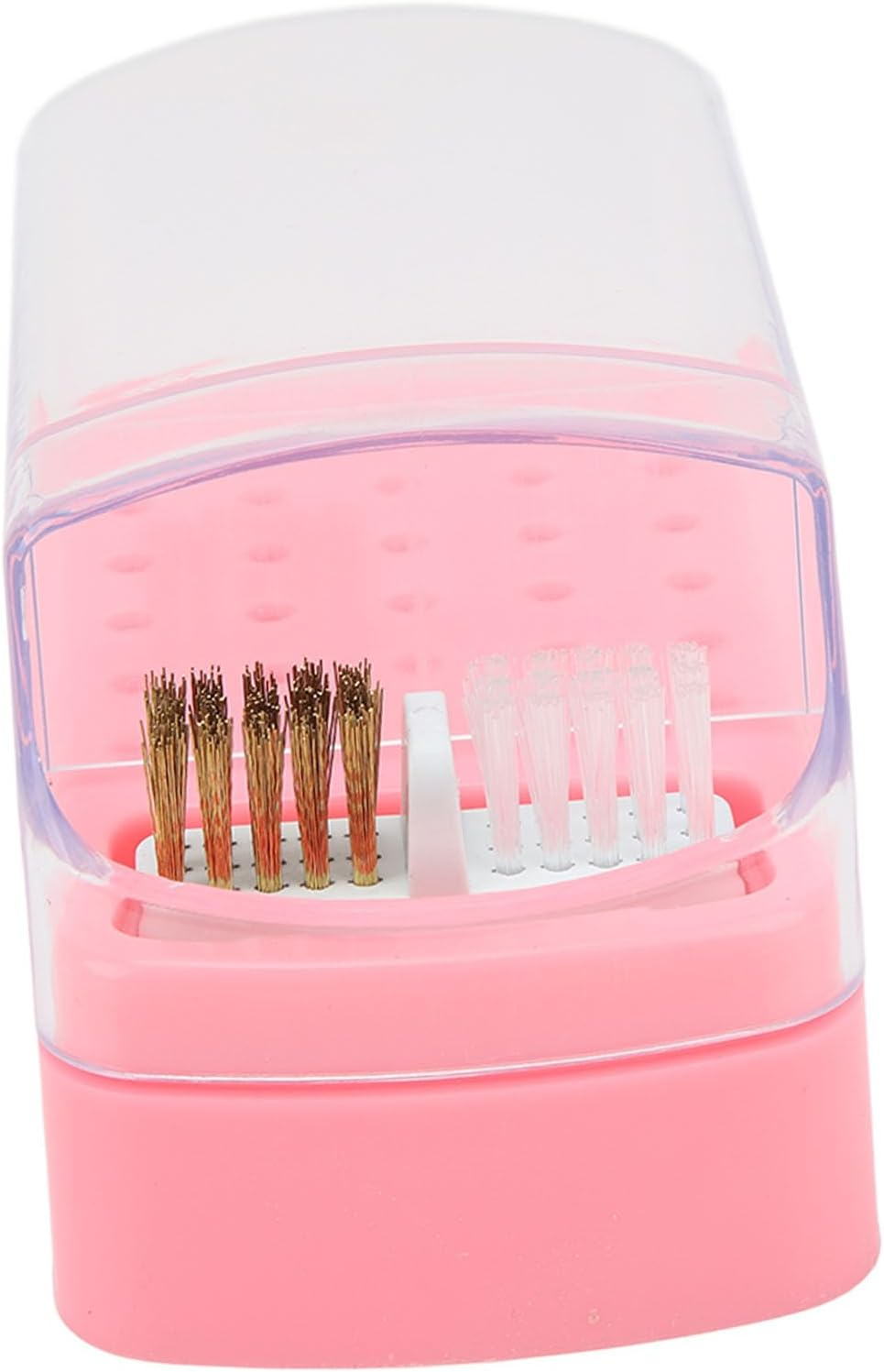 Nail Drill Bit Cleaner Holder, Space Saving 30 Holes Nail Drill Bit Cleaning Brush Holder, Compact Dustproof for Home Nail Technician (Pink) image number 4