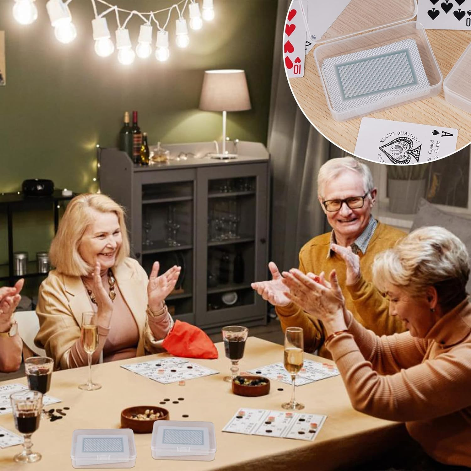 6 Pcs Playing Card Case Clear Plastic Deck Box,Playing Card Holder Plastic Card Case,Plastic Playing Card Storage Box Playing Card Box,Empty Playing Card Storage Box Card Game Storage Box (B) image number 4