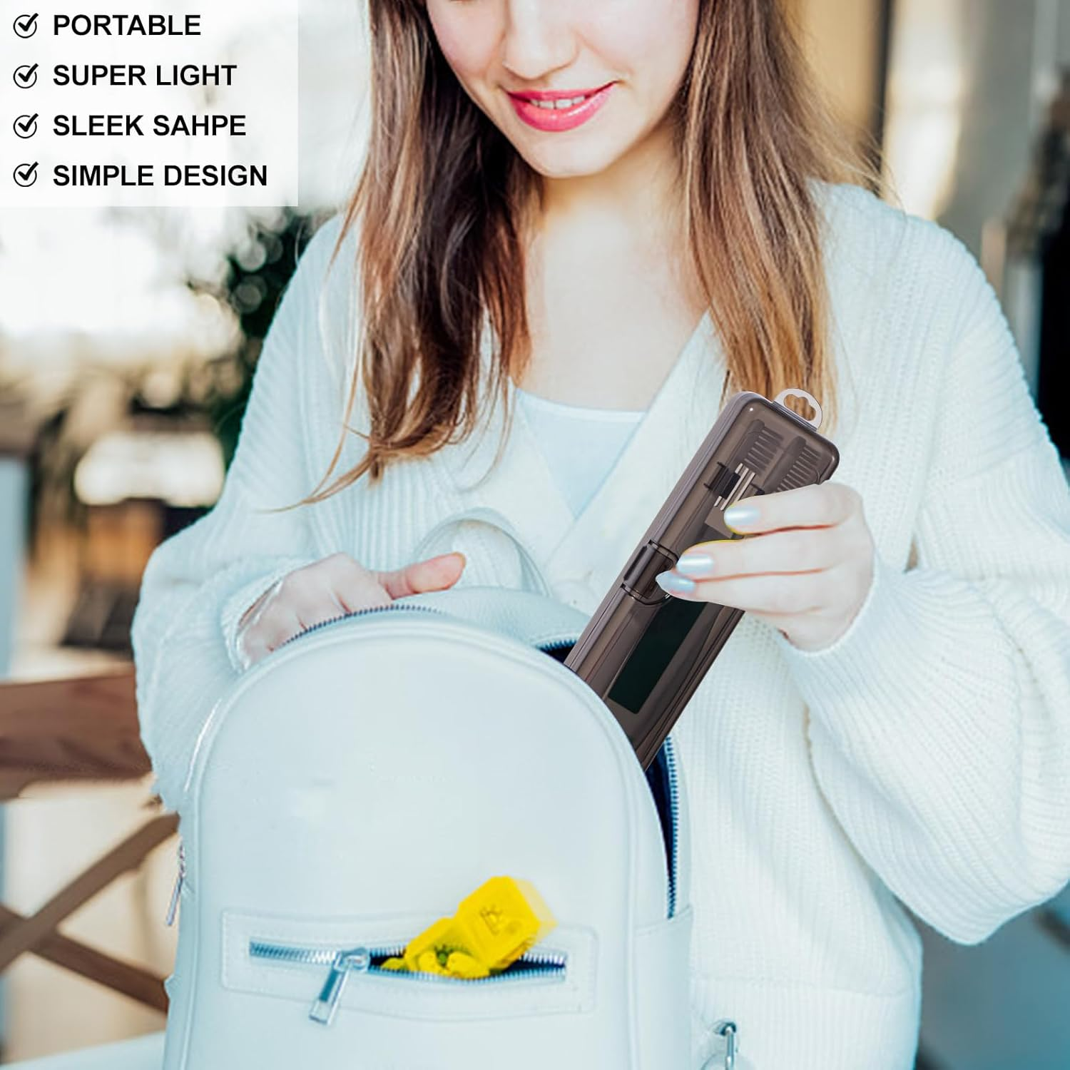 Yeeco Toothbrush Case 2 Packs, Transparent Black Toothbrush Travel Case, Plastic Toothbrush Holder Travel Size, 7.87 X 2.36X 1.18 Inches Portable for Traveling Can Palce 2 Toothbrushes image number 1