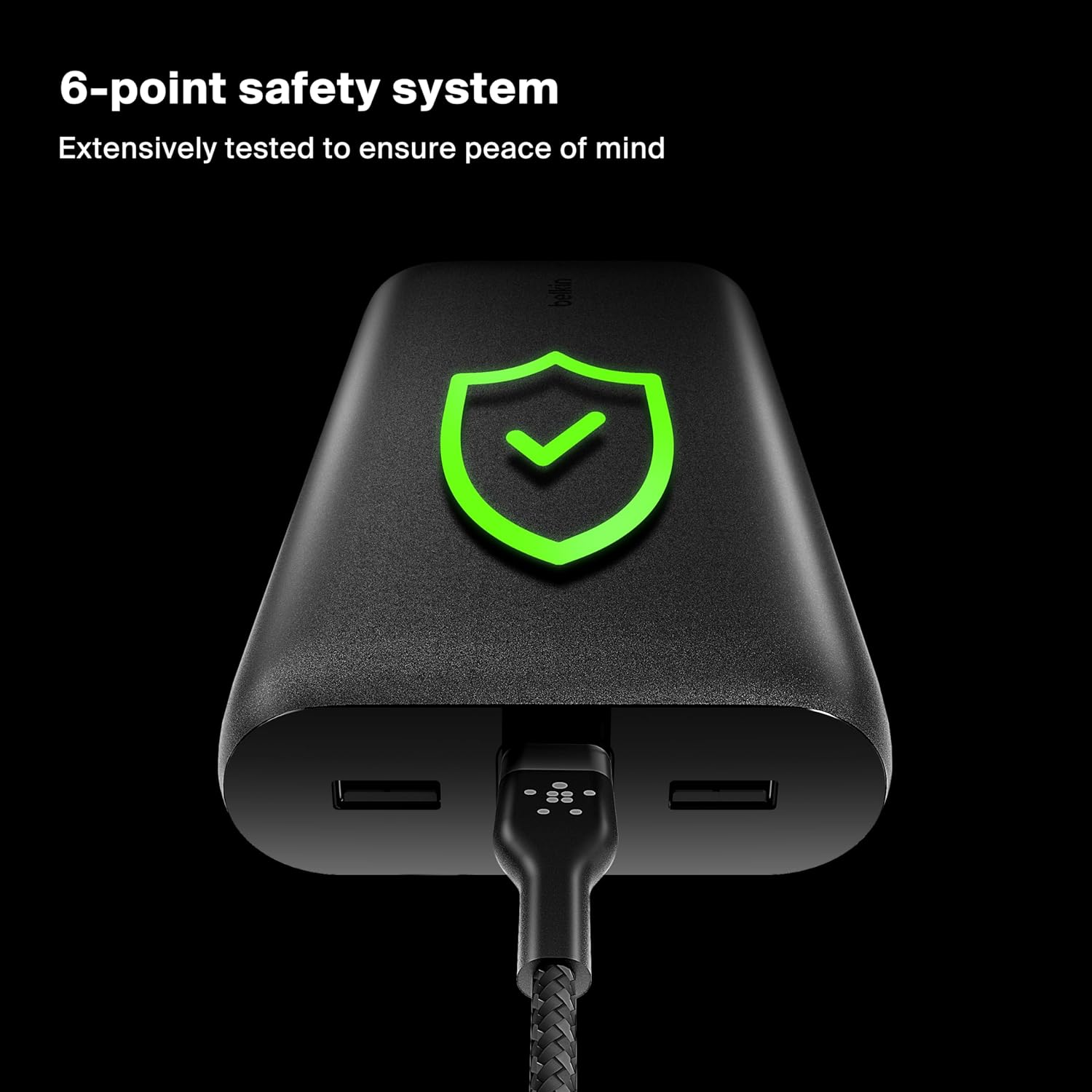 Belkin Boostcharge 4-Port Power Bank 26K W/Usb-C & USB-A Ports, Fast Charge USB-C Power Delivery, Portable Iphone Charger for Iphone 15, 14, 13, 12, Ipad Pro, Galaxy S23, S23 Ultra, S23+ - Black image number 5