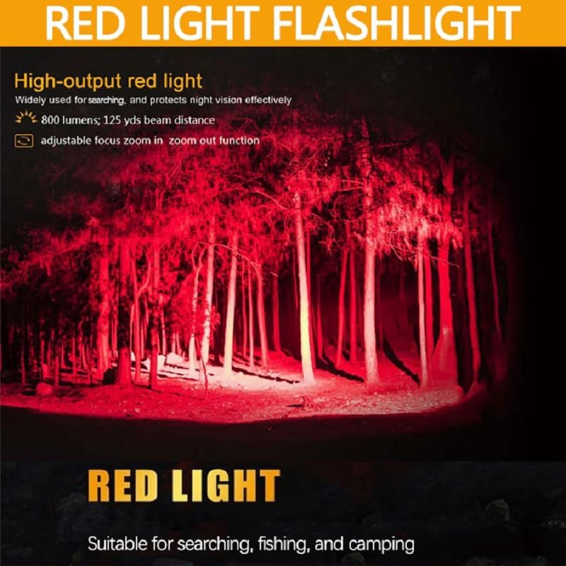 Red Light Flashlight, LED Red Light, Powerful Red LED Flashlights with Clip for Hunting, Astronomy, Night Observation and Outdoor Activities (4 Pieces) image number 6