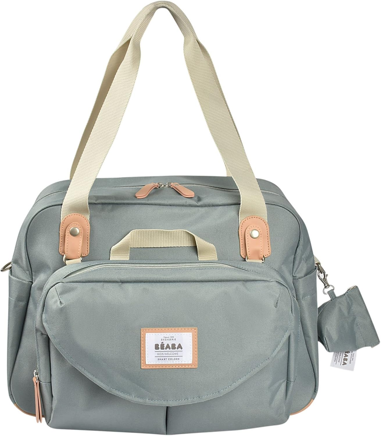 B&eacute;aba, Gen&egrave;ve II 940271 Modular Changing Bag with Multiple Compartments, Removable Front Pocket, Changing Mat, Insulated Lunch Bag, Pram Attachment System, Sage Green - Blue image number 4