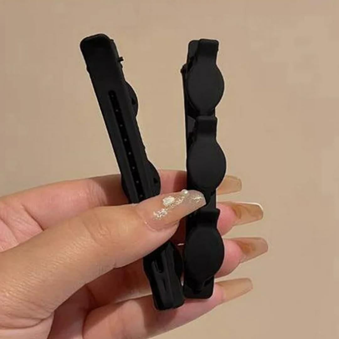 PARENCE. - Set of 2 Long Hair Clips 9.5 Cm - Black - Durable Plastic Hair Clips - Hair Accessories for Women and Girls - Lightweight, Elegant and Practical image number 3