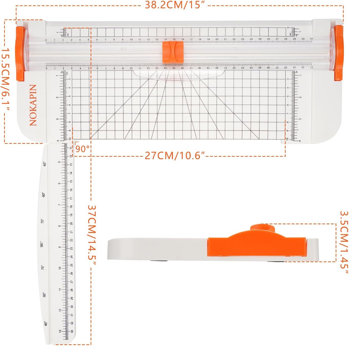 Paper Cutter, 12 Inch Guillotine Paper Trimmer A4 with Automatic Security Safeguard and Side Ruler for Coupon, Craft Paper and Photos (White), N-003 - Pink image number 5