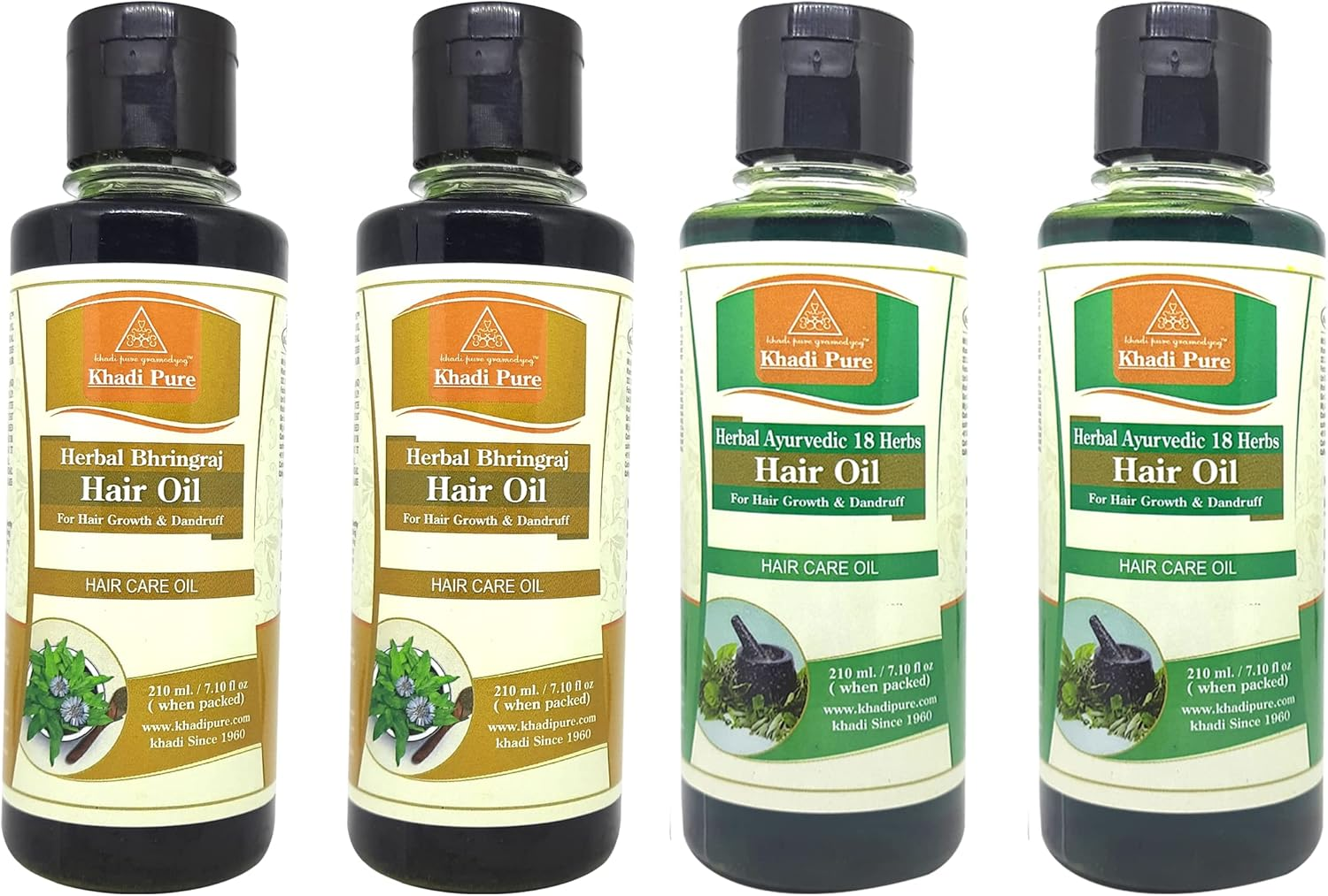 Khadi Pure 18 Herbs & Bhringraj Hair Oil, 210 Ml (Pack of 4) image number 6