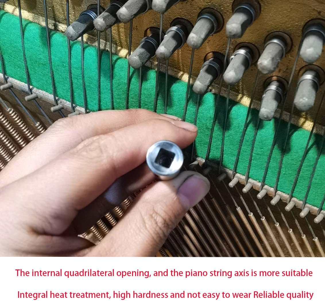 XUYIYUE Piano Power Tuning Pin Socket Socket Disassembling Piano Tools Piano Tuning Pin Removal Tool Tetragonal Internal Opening Quick Removal of Piano String Shaft image number 4