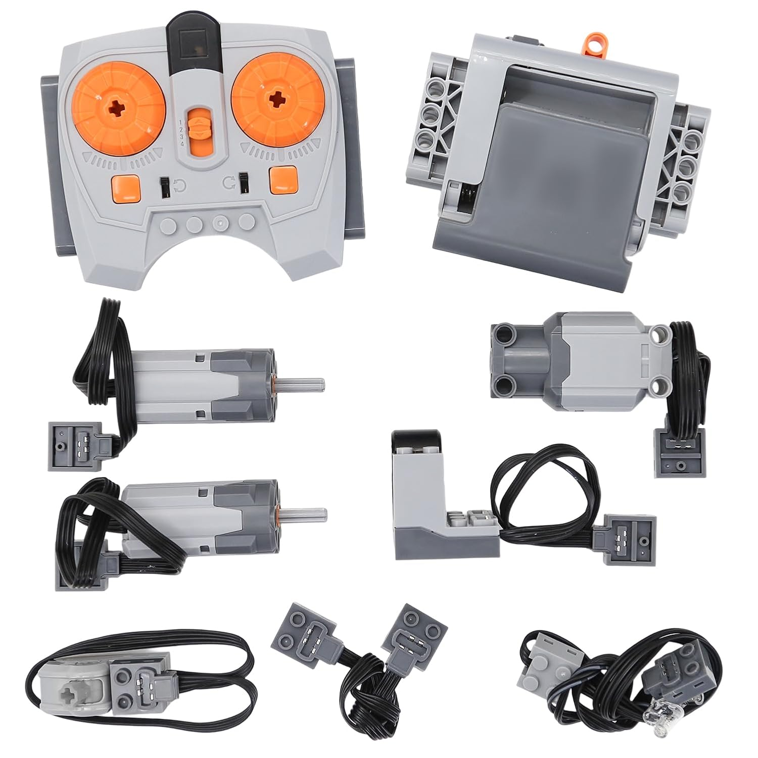 9-In-1 Technic-Motor-Kit Compatible with , Power Functions Motor Set with M & L Motors, Remote Control, IR Receiver, AA Battery Box for STEM Project Moc Building Blocks image number 3