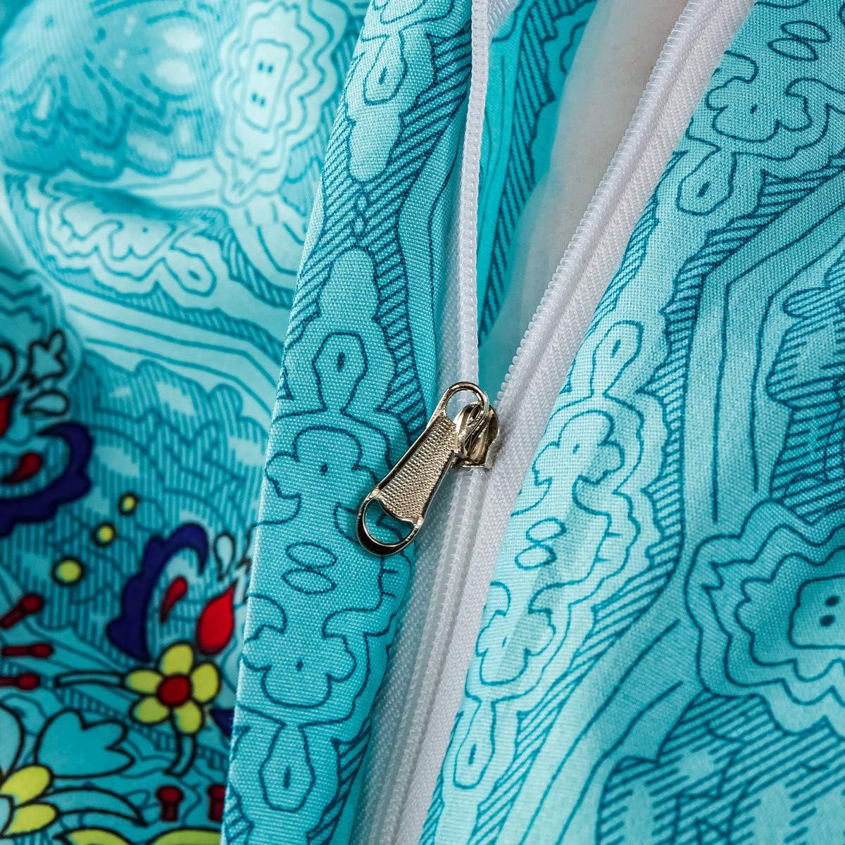 Bohemian Duvet Cover Set Full Colorful Floral Boho Striped Bedding Set Ultra Soft Microfiber Double Duvet Cover Southwestern Indian Tribal Reversible Bedding Exotic Style Decor Boho Comforter Cover image number 3