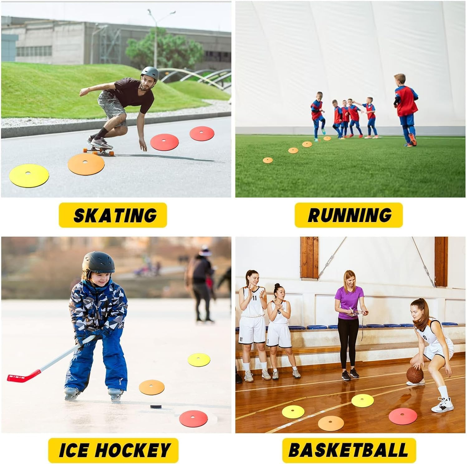 10 Pcs Flat Soccer Cones for Sports,Spot Markers Disc with Net Bag,Enhance Your Soccer Skills with These Flat Cones and Agility Cones for Drills and Workouts,For Training Football,Motorcycle Practice image number 5