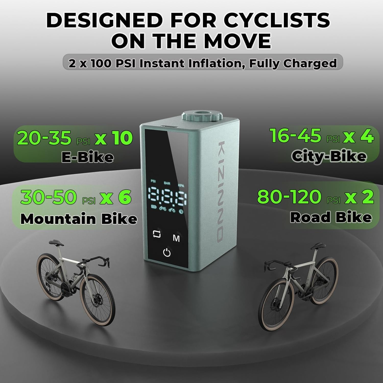 Mini Bike Pump Portable Tyre Pump, Max 120 PSI Electric Bicycle Pump, Tiny Air Pump Bicycle Inflator for Schrader & Presta Valve, Road Bike, Mountain Bike, E-Bike, Motor and Balls