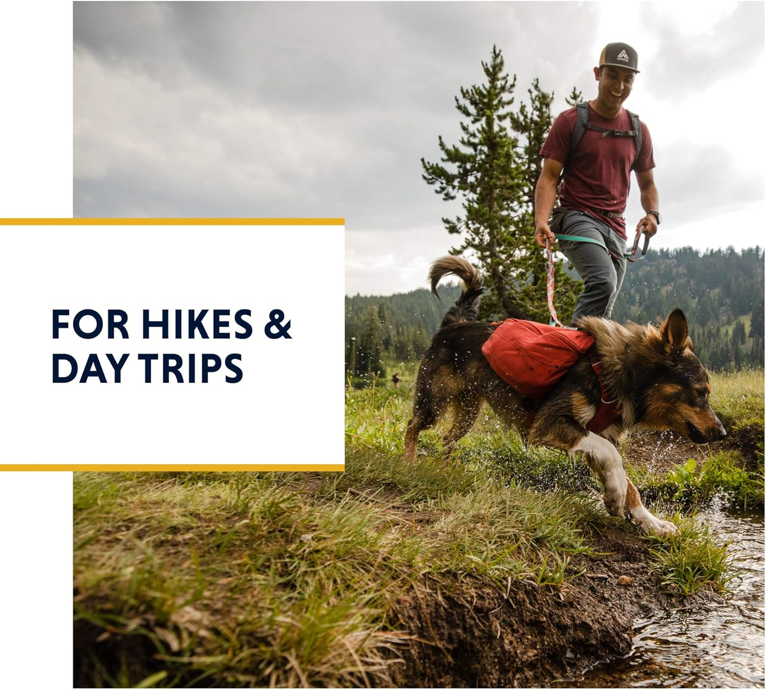 RUFFWEAR Dog Backpack, Comfortable Saddle Bag for Day Hikes and Longer Carrying, for Very Small Dog Breeds, Front Range Day Pack, Colour Red Clay, Size XS