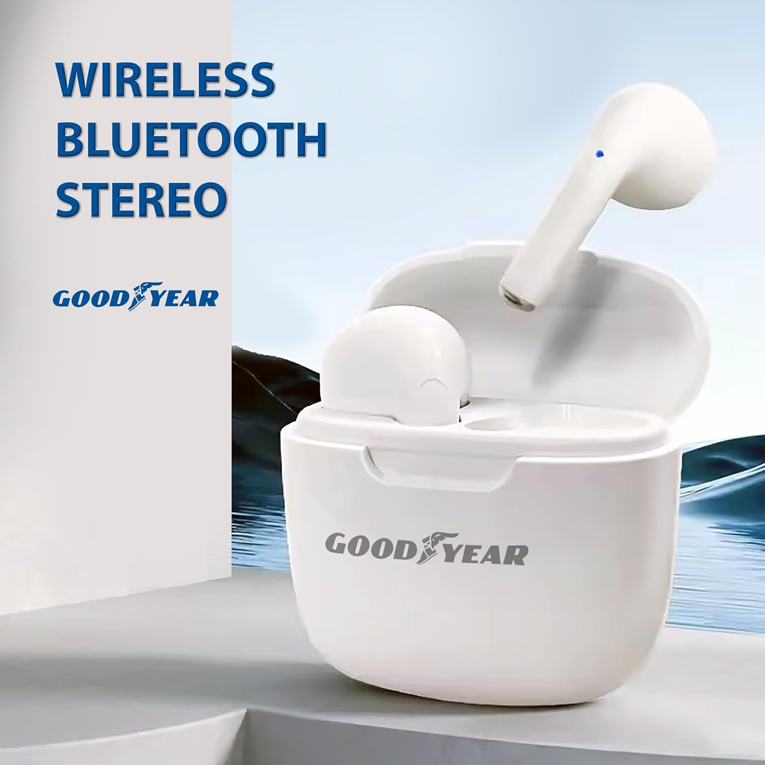 Goodyear Wireless Headphones with 60 Hours Charging Case, Bluetooth 5.3 Headphones, In-Ear, USB-C Charging Cable Included, True Wireless Stereo, Surround Sound, Microphone and Touch Controls image number 1