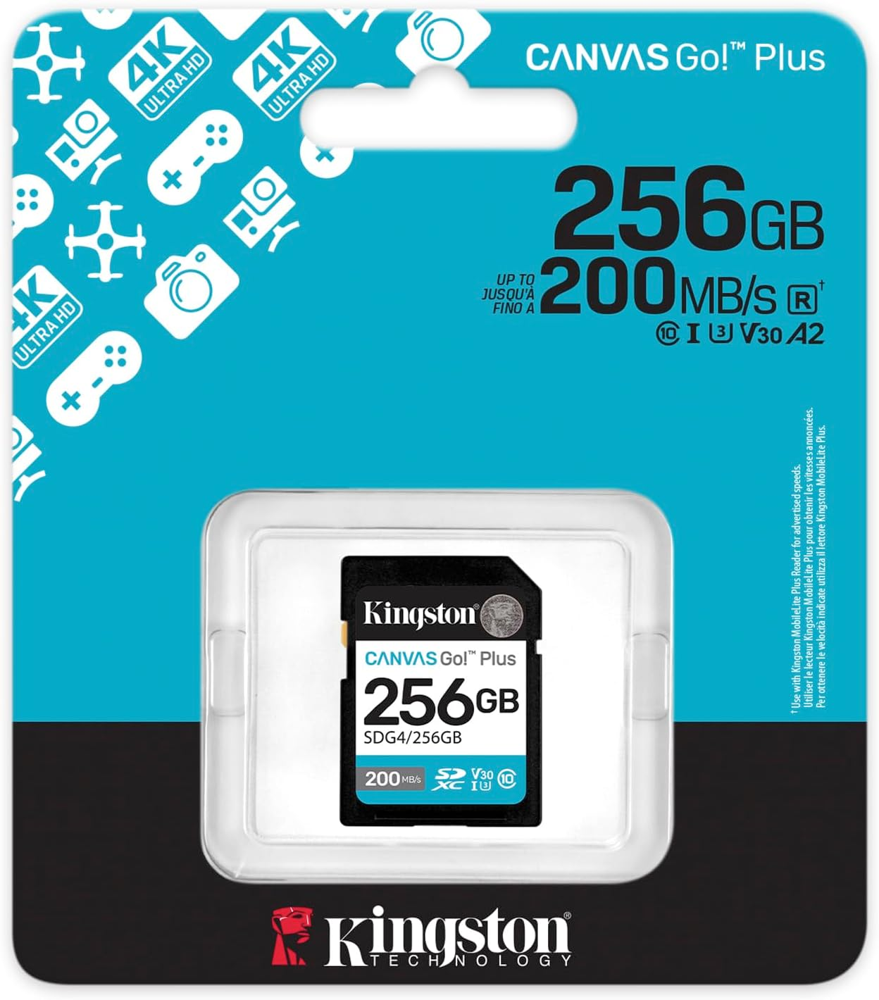 Kingston Canvas Go! plus (Up to 200Mb/S Read) SD 256GB image number 5