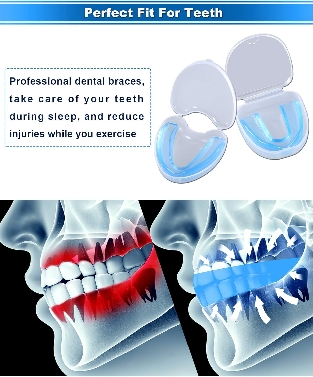 Hsei 10 Pieces Sports Mouth Guards Sports Mouth Protection Athletic Mouth Guard with Portable Box, 5 Colors image number 5