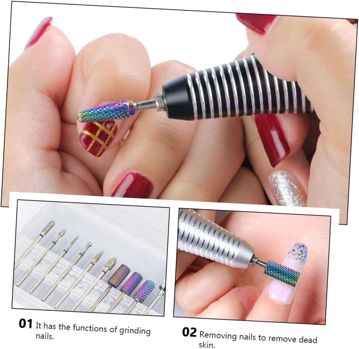 AUTSUPPL 10Pcs Manicure Grinding Heads Nail Polishing Tools High Wear Resistant Nail Beauty Accessories Beginner Friendly image number 3