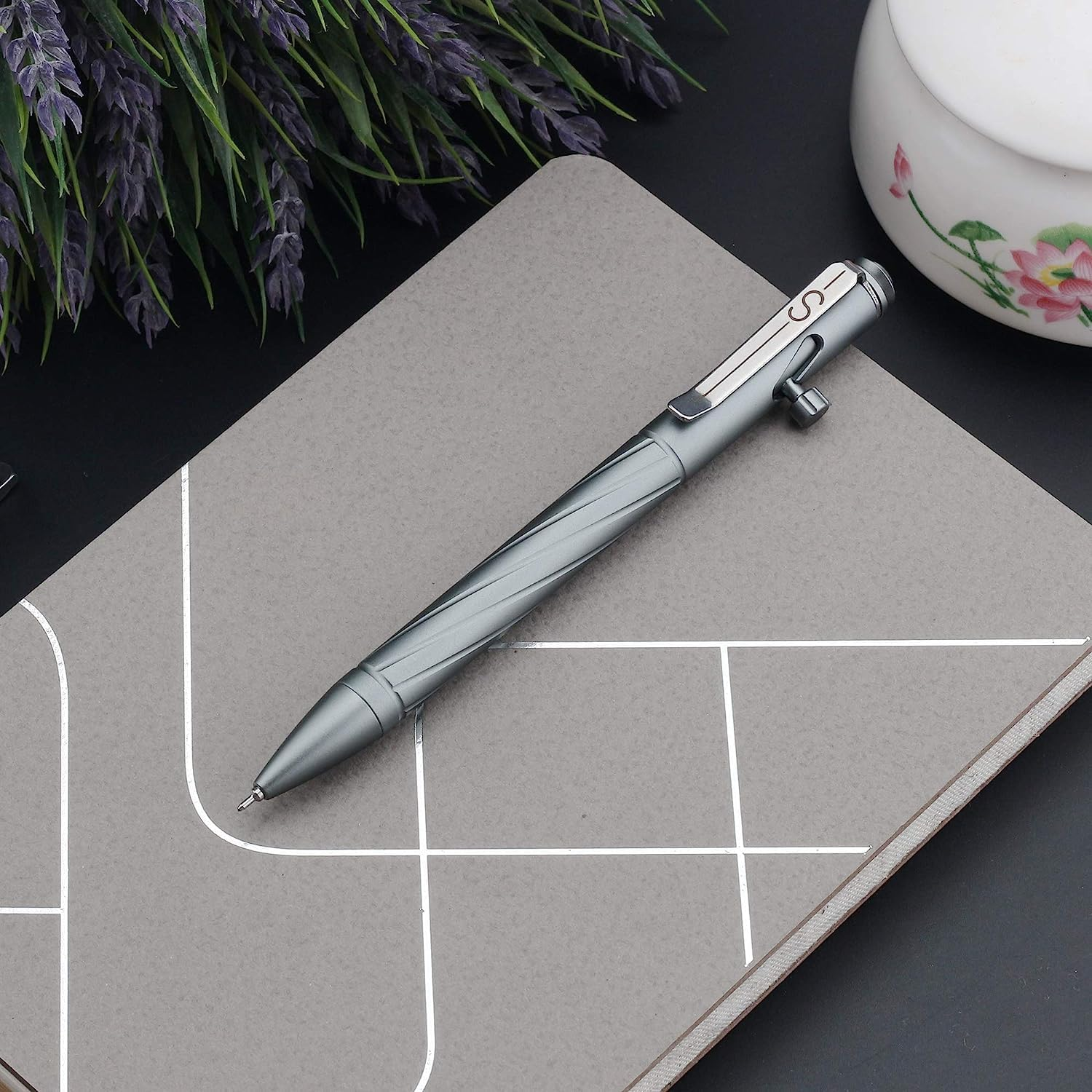 SMOOTHERPRO Ballpoint Pen Stainless Steel Pen Compatible with Pentel Refill for Business Signature Color Black (PTC050) image number 2