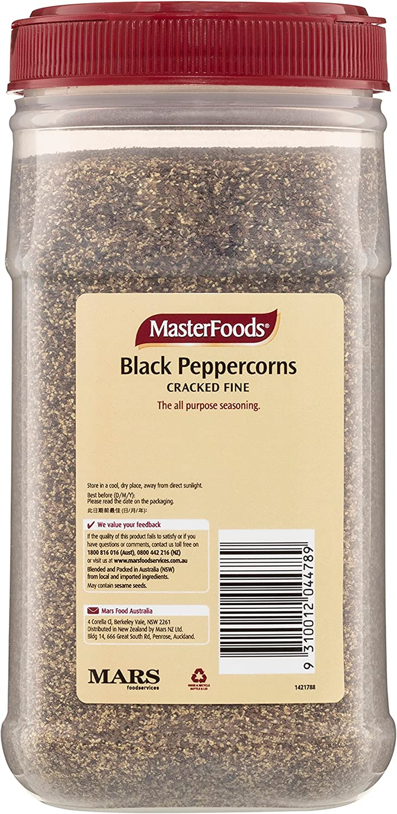 Masterfoods Black Peppercorns Cracked Fine 420 G Jar image number 1