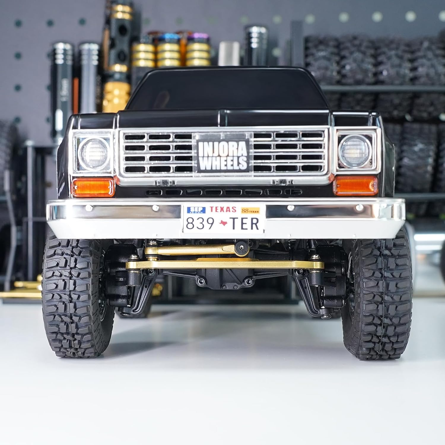 INJORA Brass Steering Left for FMS FCX24 Power Wagon Mud Racer 1/24 Upgrade Part image number 3