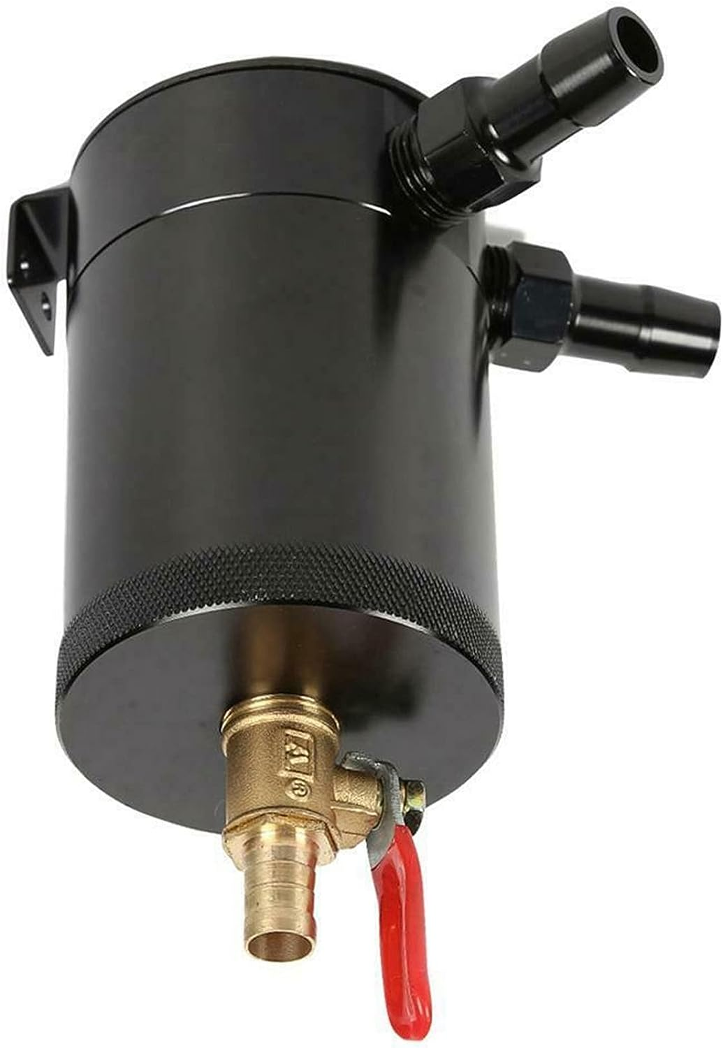 Universal Oil Catch Can Compact Baffled 2-Port Aluminum Reservoir Oil Catch Tank with Drain Valve Tank Parts image number 3