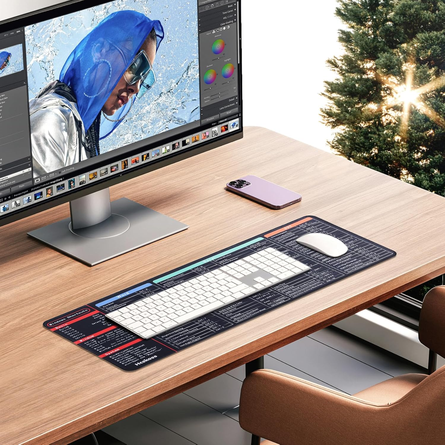 Excel Shortcut Keys Mouse Pad Exel Cheat Sheet Desk Mat 80X30Cm Large Cheat Sheet Mousepad PC Office Spreadsheet Keyboard Mat Non Slip Rubber Base Stitched Edge Mousepad